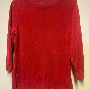 Croft & barrow red long sleeve longer sweater siz large